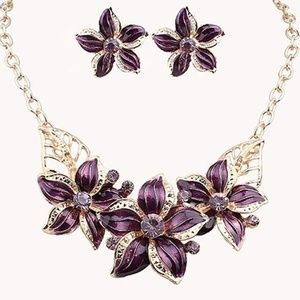 Romantic Flower Necklace/Earrings Set